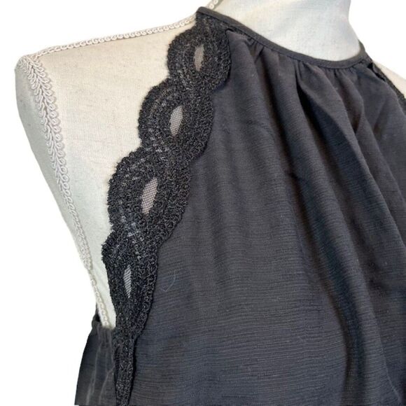 Kendall & Kylie Halter Neck Cropped Embellished Black Top Oversized XS - Picture 2 of 13